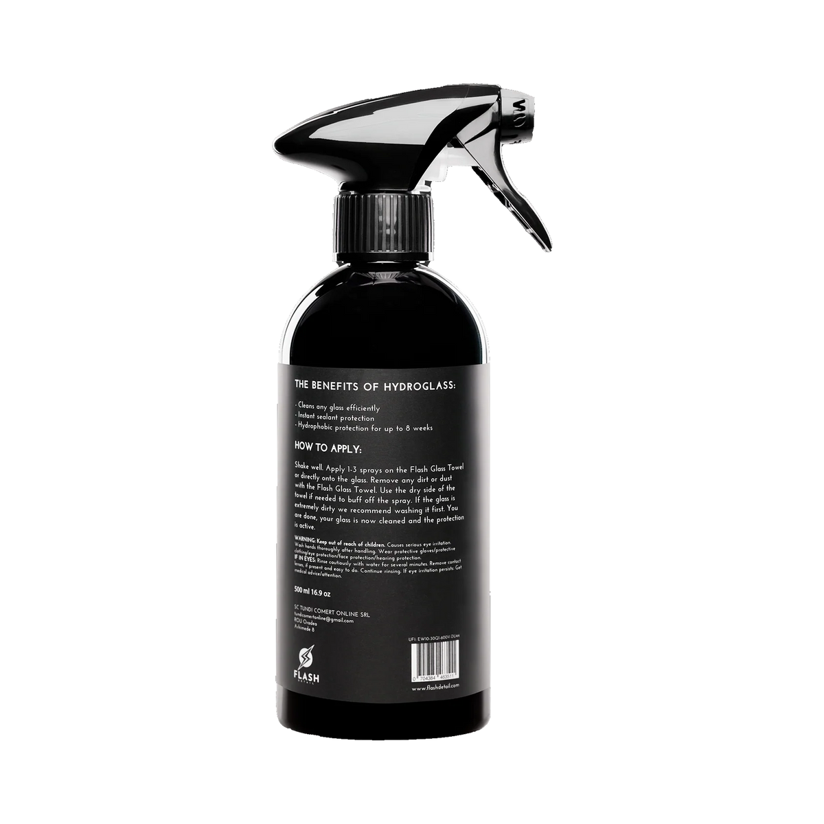 Tratament hidrofob pentru geamuri și parbriz – Flash Detail Hydroglass, 500 ml