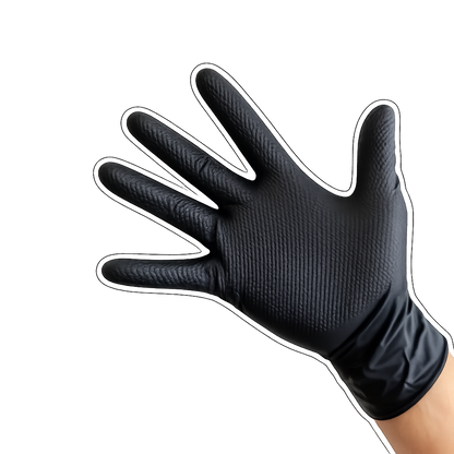 Manusi de Nitril, Textura Diamond Grip, 8.5 gr, Nepudrate, Negre, Marimi M, L, XL, 50 buc