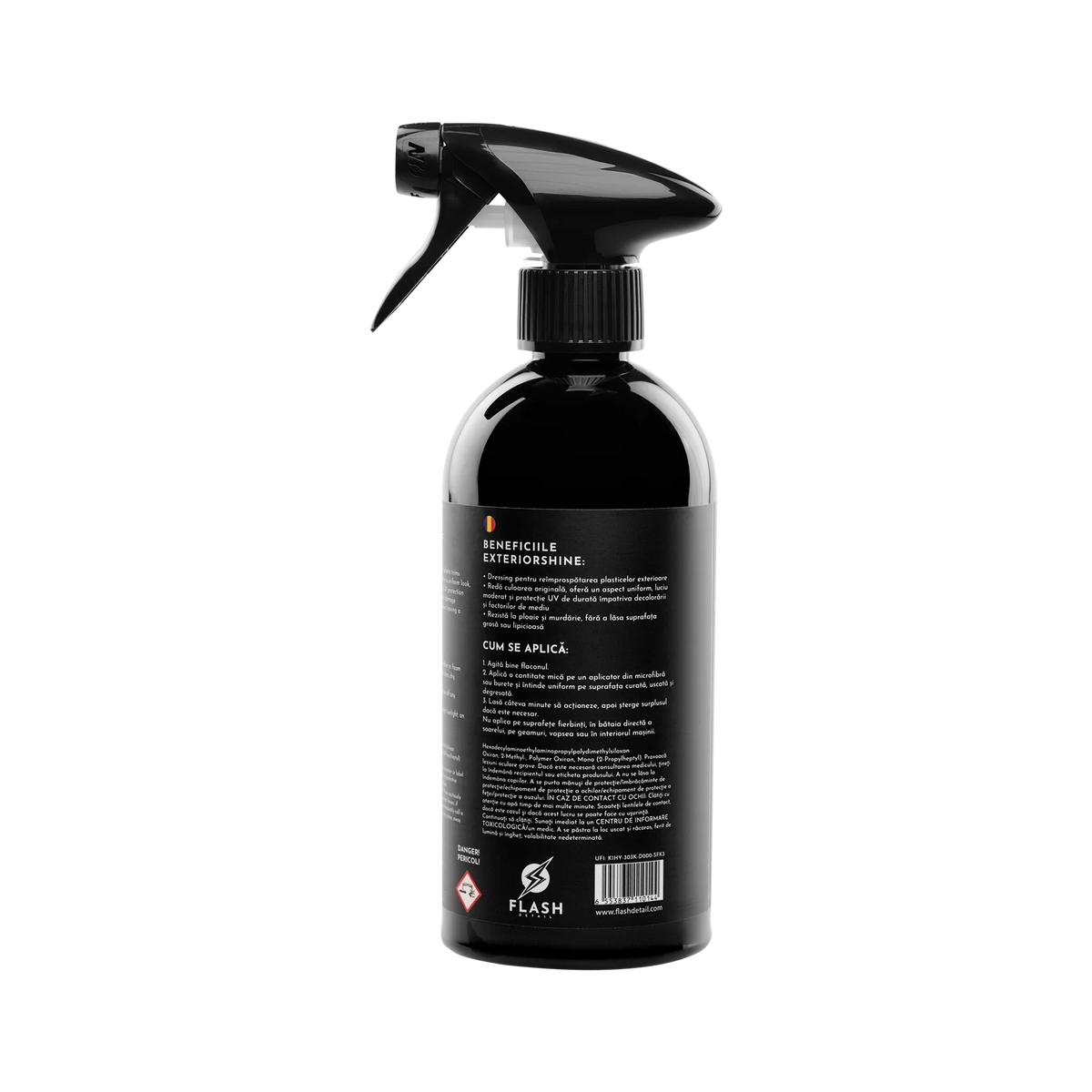 Dressing pentru protecția plasticelor exterioare – Flash Detail Exterior Shine, 500 ml