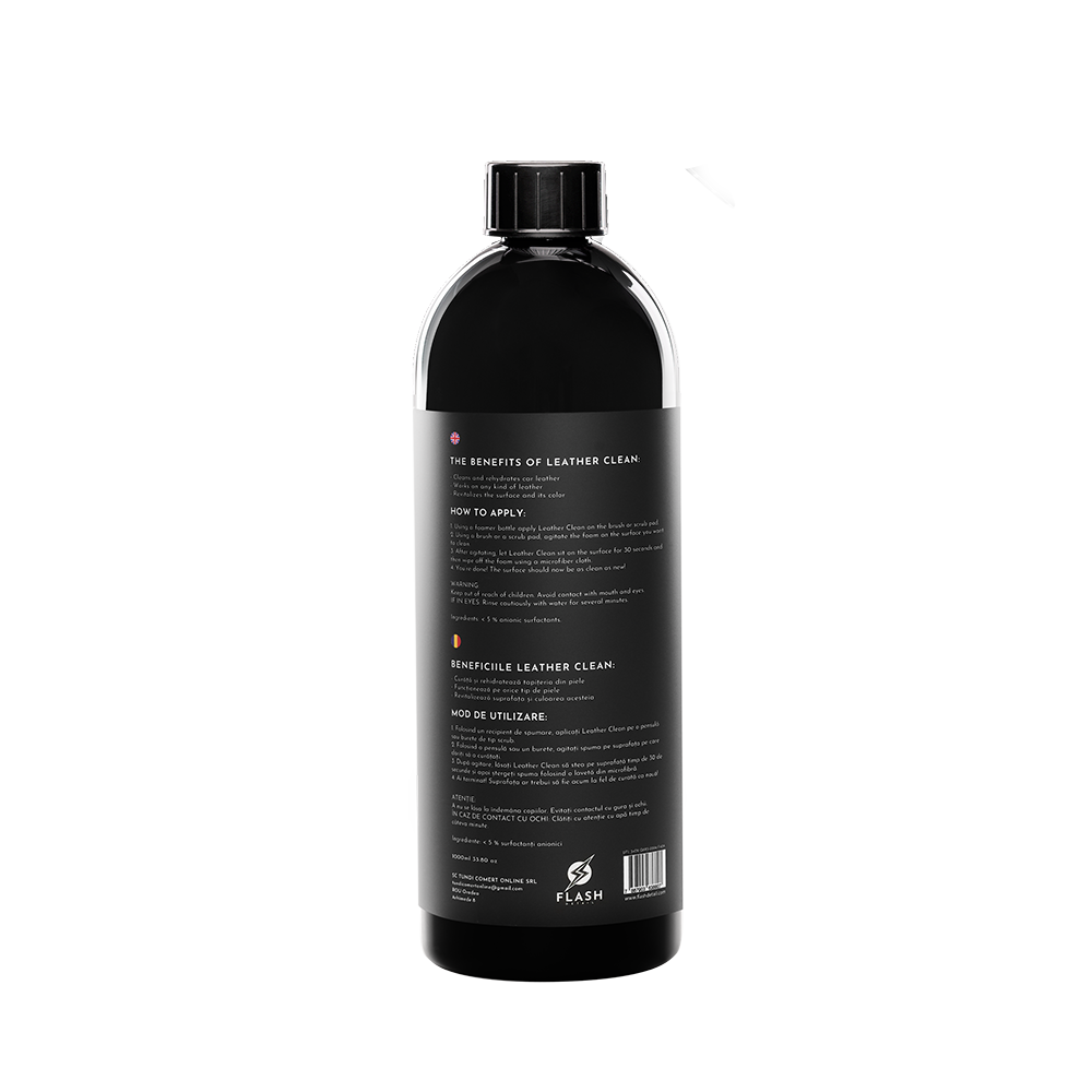 Soluție pentru curățarea pielii cu recipient spumare – Flash Detail Leather Clean, 1 L