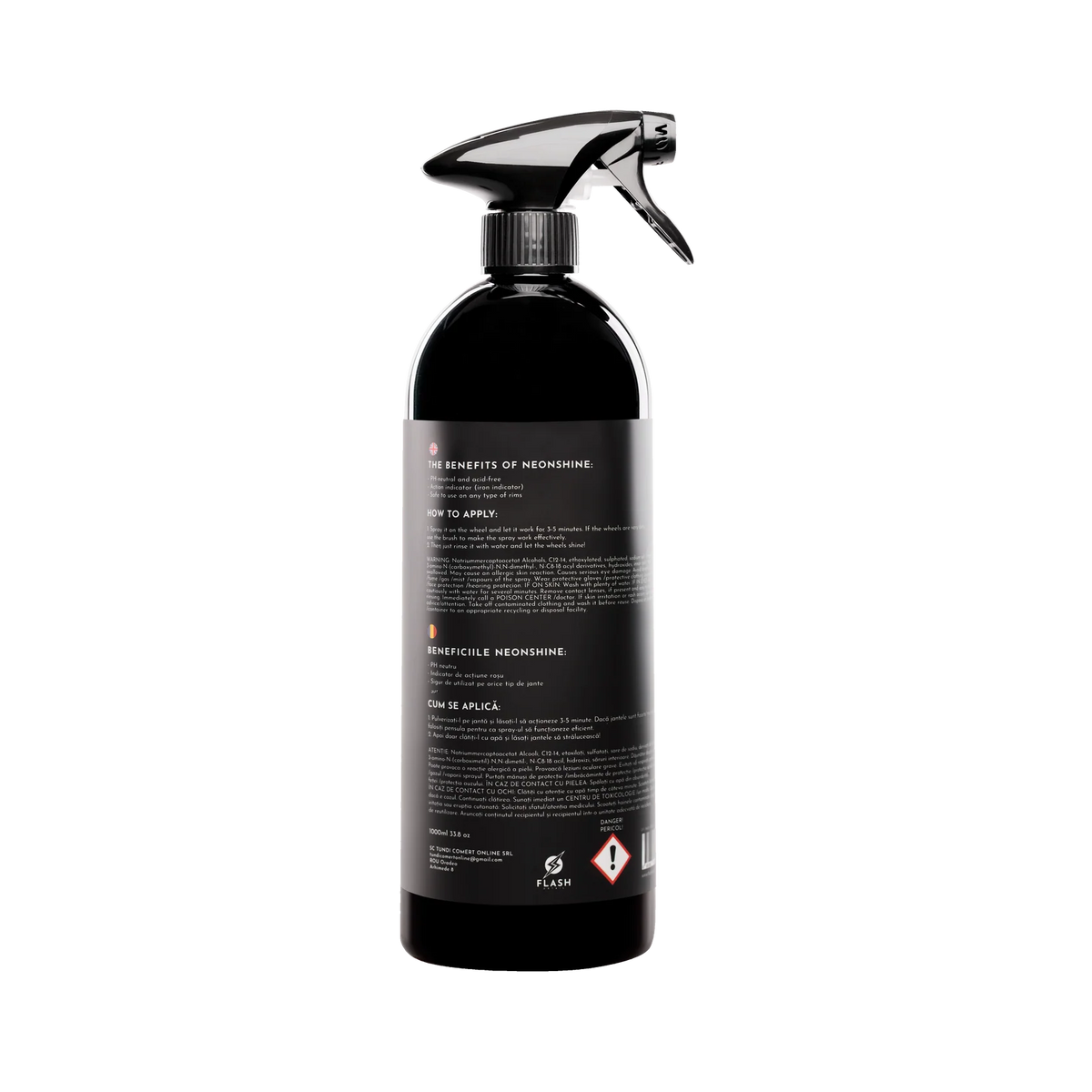 Soluție pentru curățarea și decontaminarea jantelor – Flash Detail Neonshine, 1 L