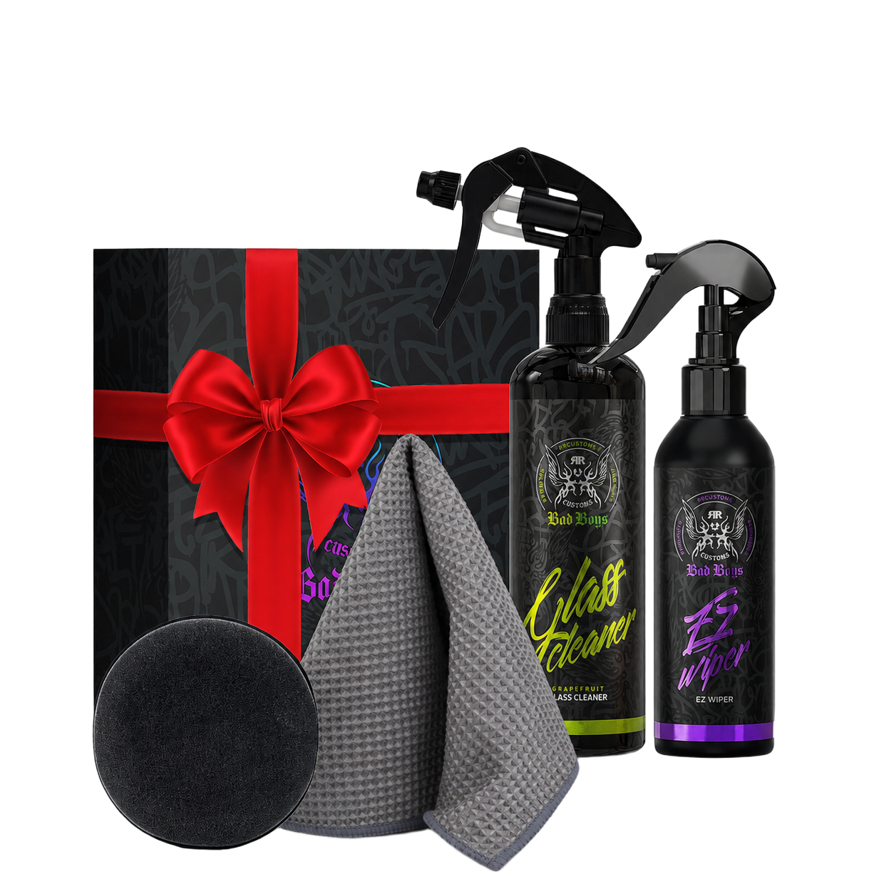 Kit pentru curățarea și protecția hidrofobă a geamurilor auto – BadBoys Glass Care Set #1
