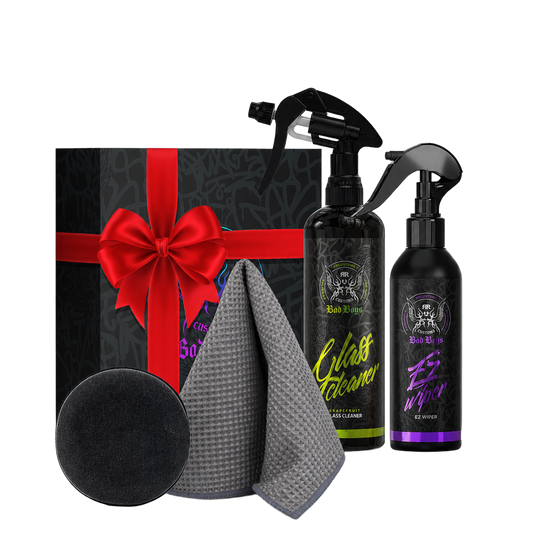 Kit pentru curățarea și protecția hidrofobă a geamurilor auto – BadBoys Glass Care Set #1