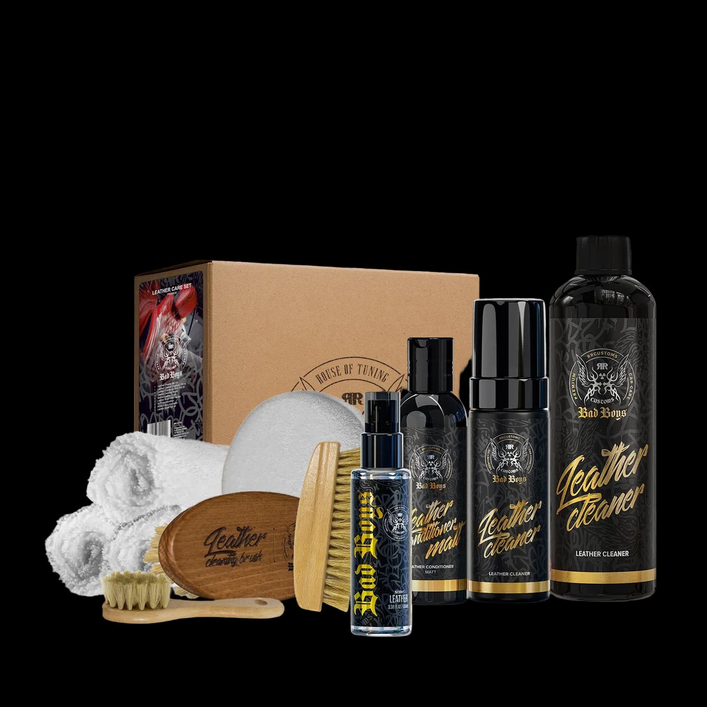 KIT Premium ingrijire piele - Curatare & protectie completa BB Leather Care Set Premium