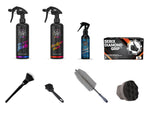 Kit Premium Roți – configurație cu Bleeding 500 ml, Rubber Cleaner 500 ml, Ceramic Tyre Dressing 150 ml, perie 46 cm și mănuși XL