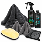 Pachet Exterior GTools & Bad Boys – Black Master, Mini Light, mănușă Wool Wash Mitt, două lavete Edgeless, Quick Detailer 1 L și Microfiber Wash 500 ml